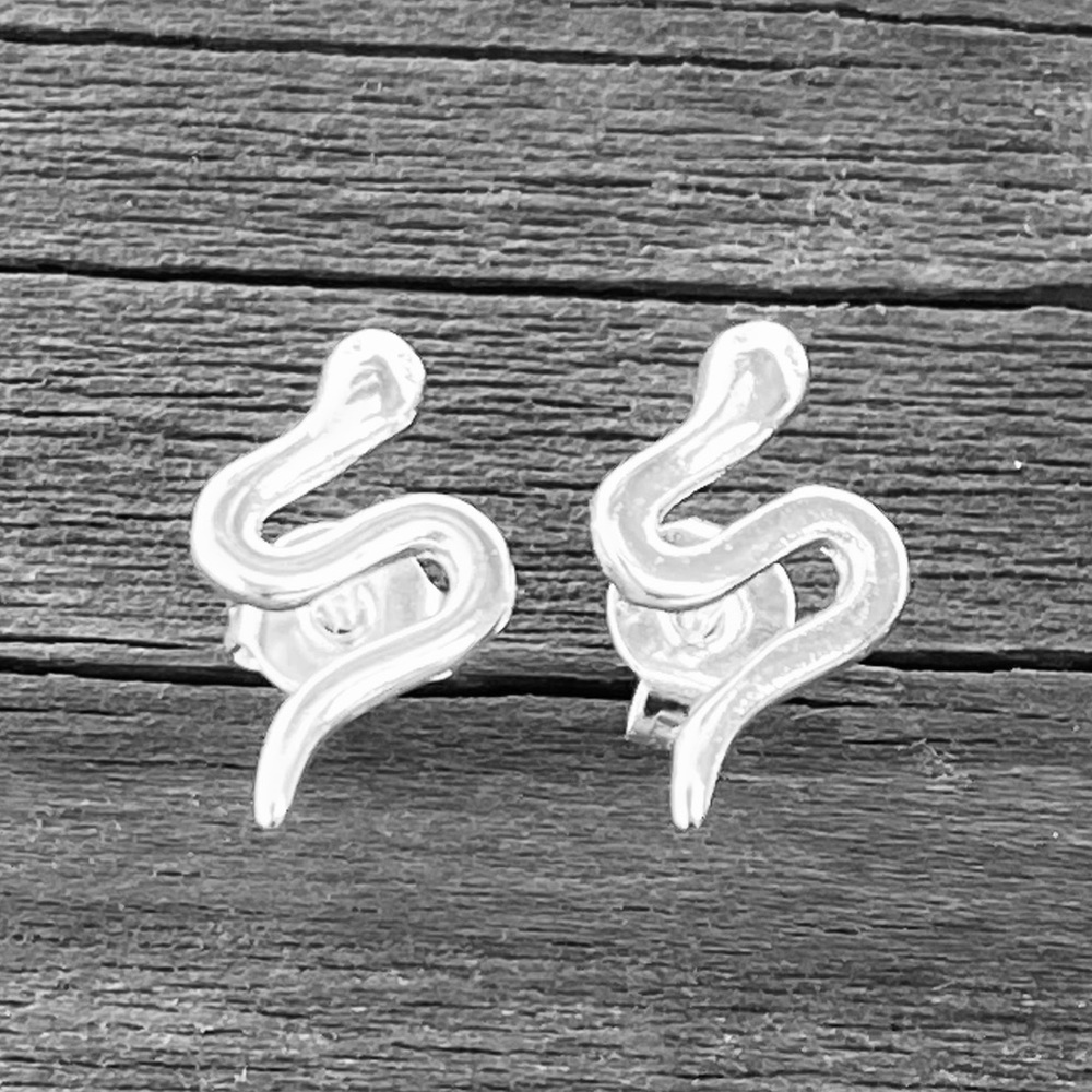 Snake serpent silver plated stud earrings serpent earrings